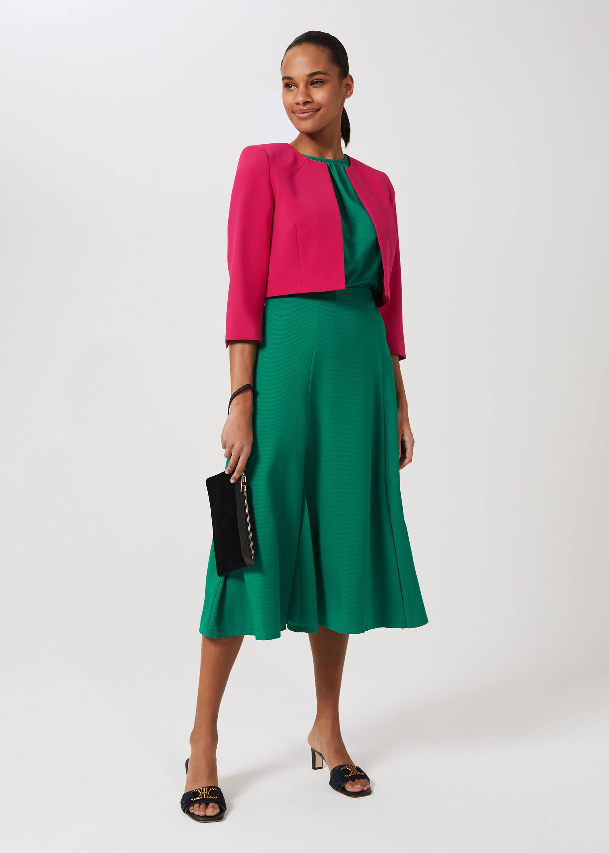 Pink green midi skirt top