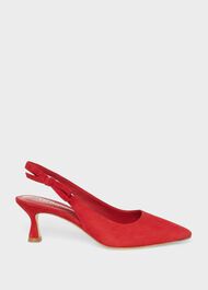 Julia Suede Slingback Shoes, Poppy Red, hi-res