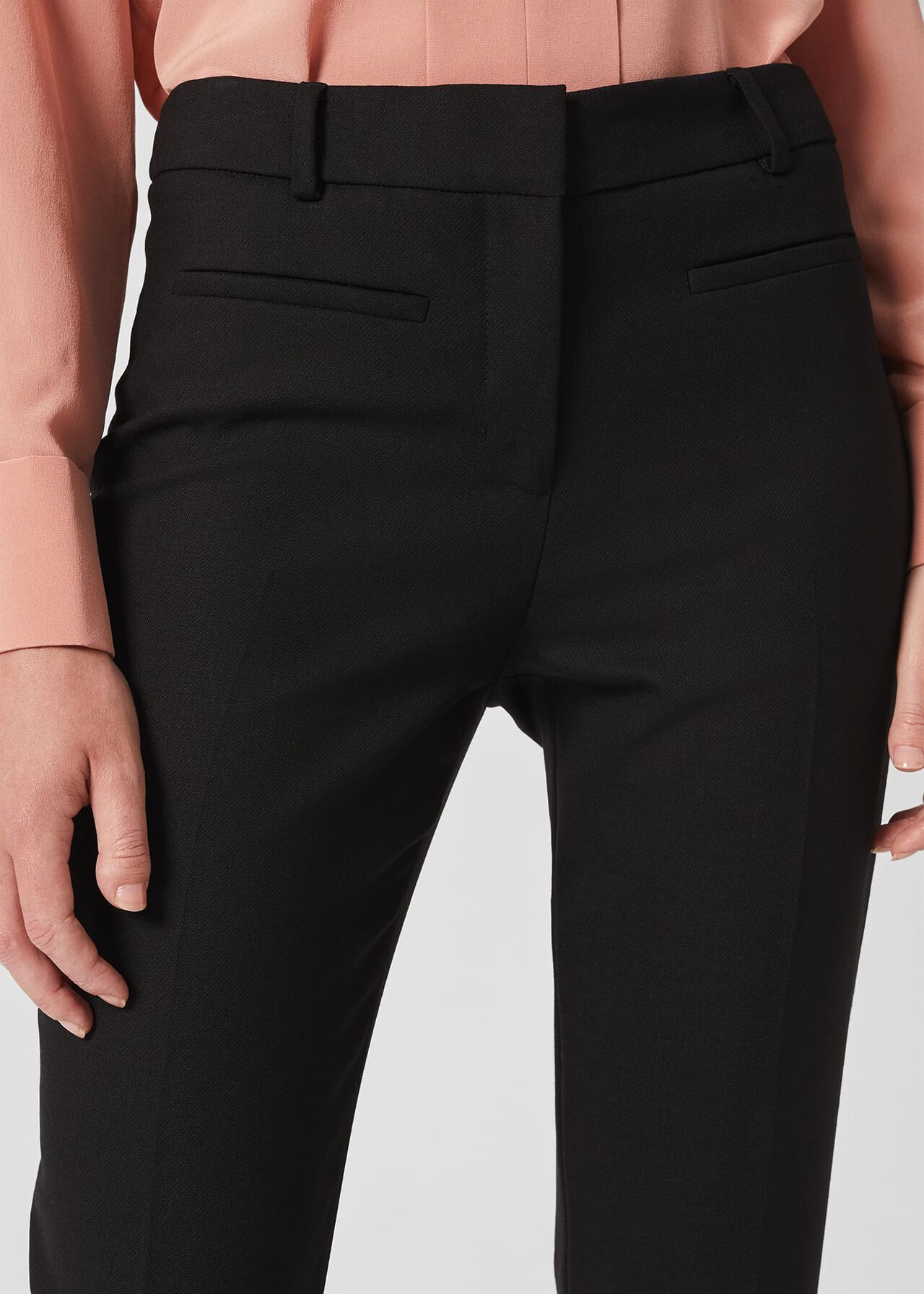 Laurel Tapered Trousers, Black, hi-res