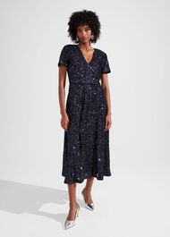 Tatiana Sequin Dress, Midnight Navy, hi-res