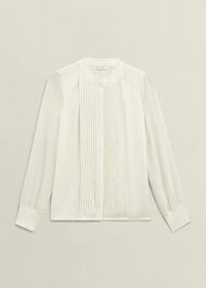 Carina Pleated Top, Ivory, hi-res