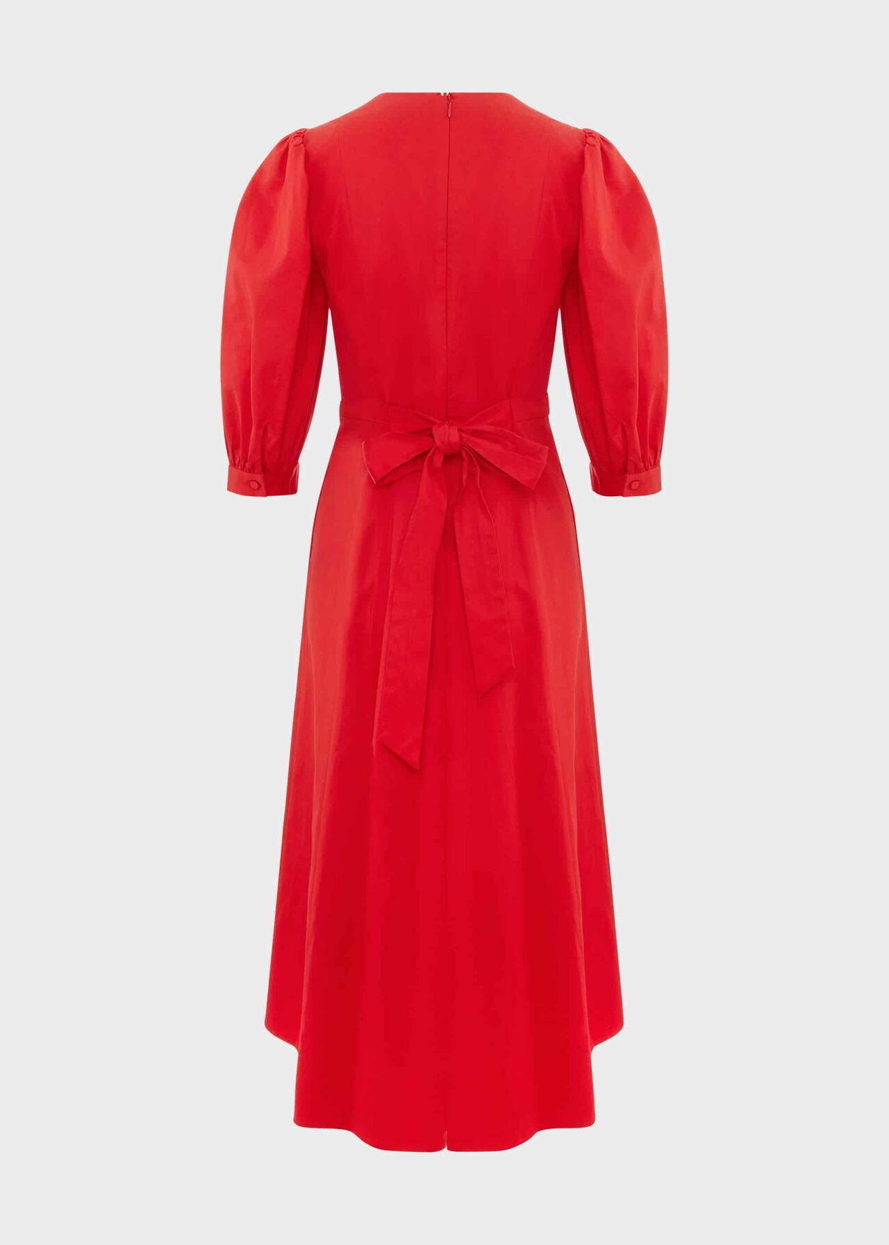 Cliveden Tie Midi Dress, Red, hi-res