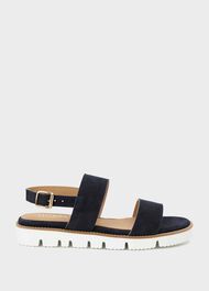 Katie Suede Sandals , Navy, hi-res