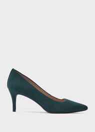Amy Suede Stiletto Court Shoes, Bottle Green, hi-res