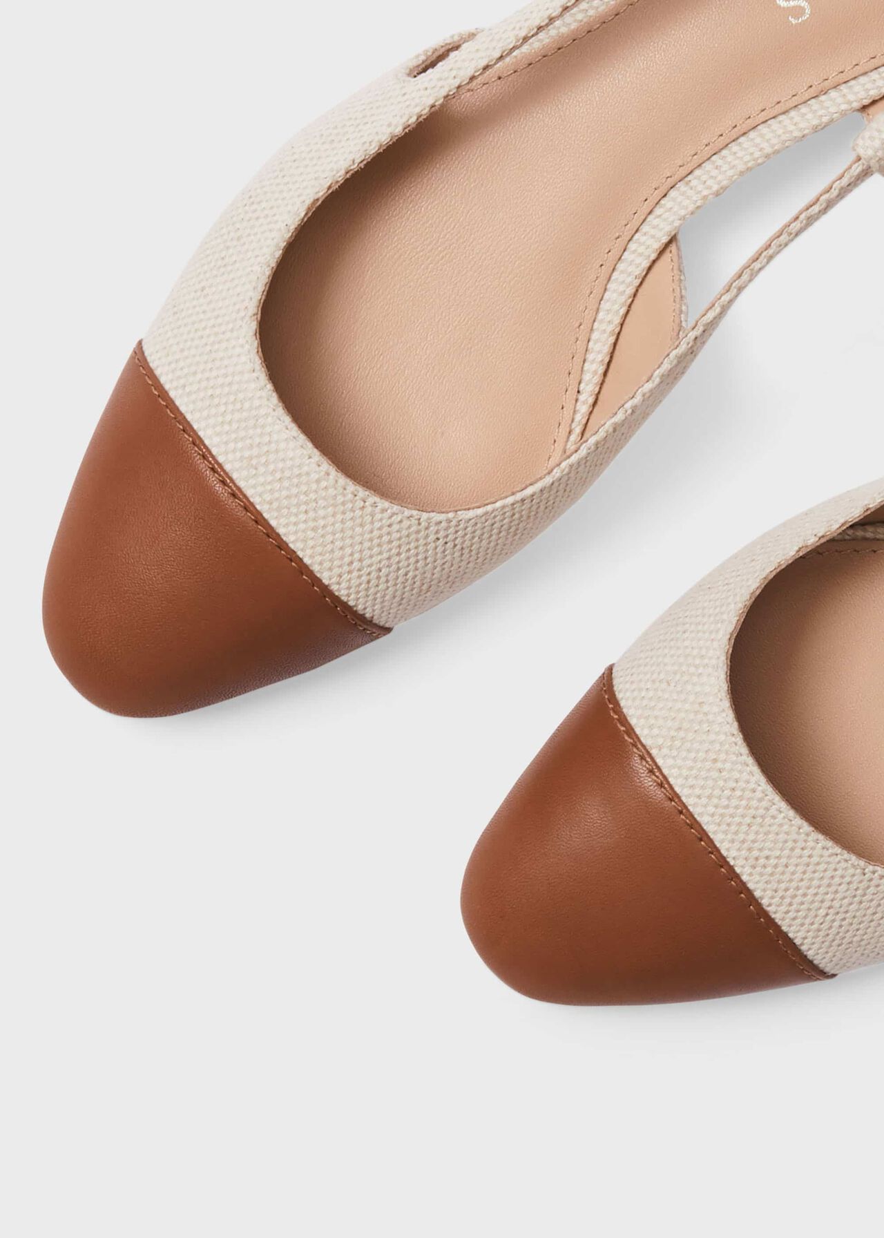Colette Canvas Slingback Shoes, Linen Tan, hi-res