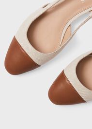 Colette Canvas Slingback Shoes, Linen Tan, hi-res