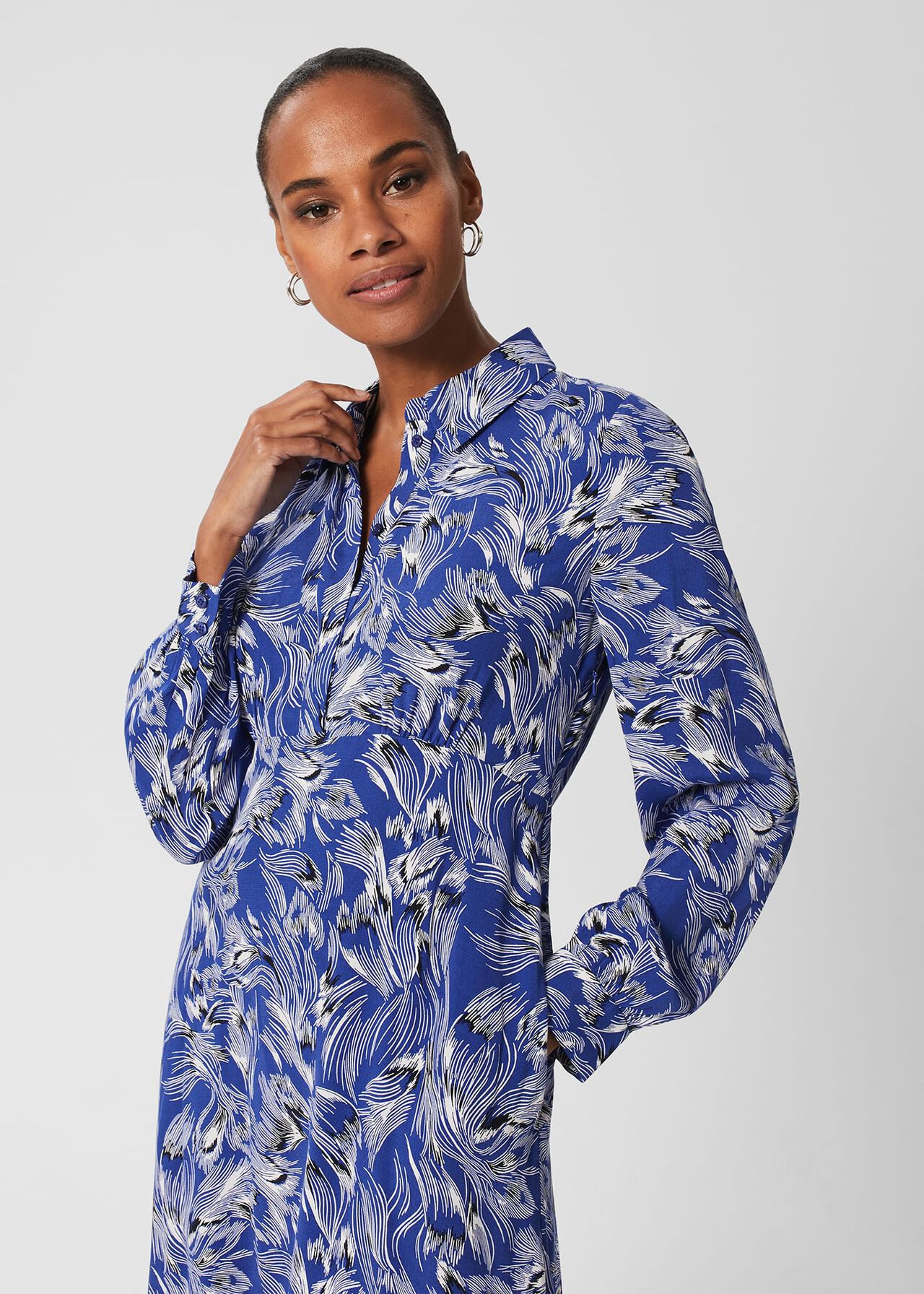 Octavia Shirt Dress, Blue Multi, hi-res