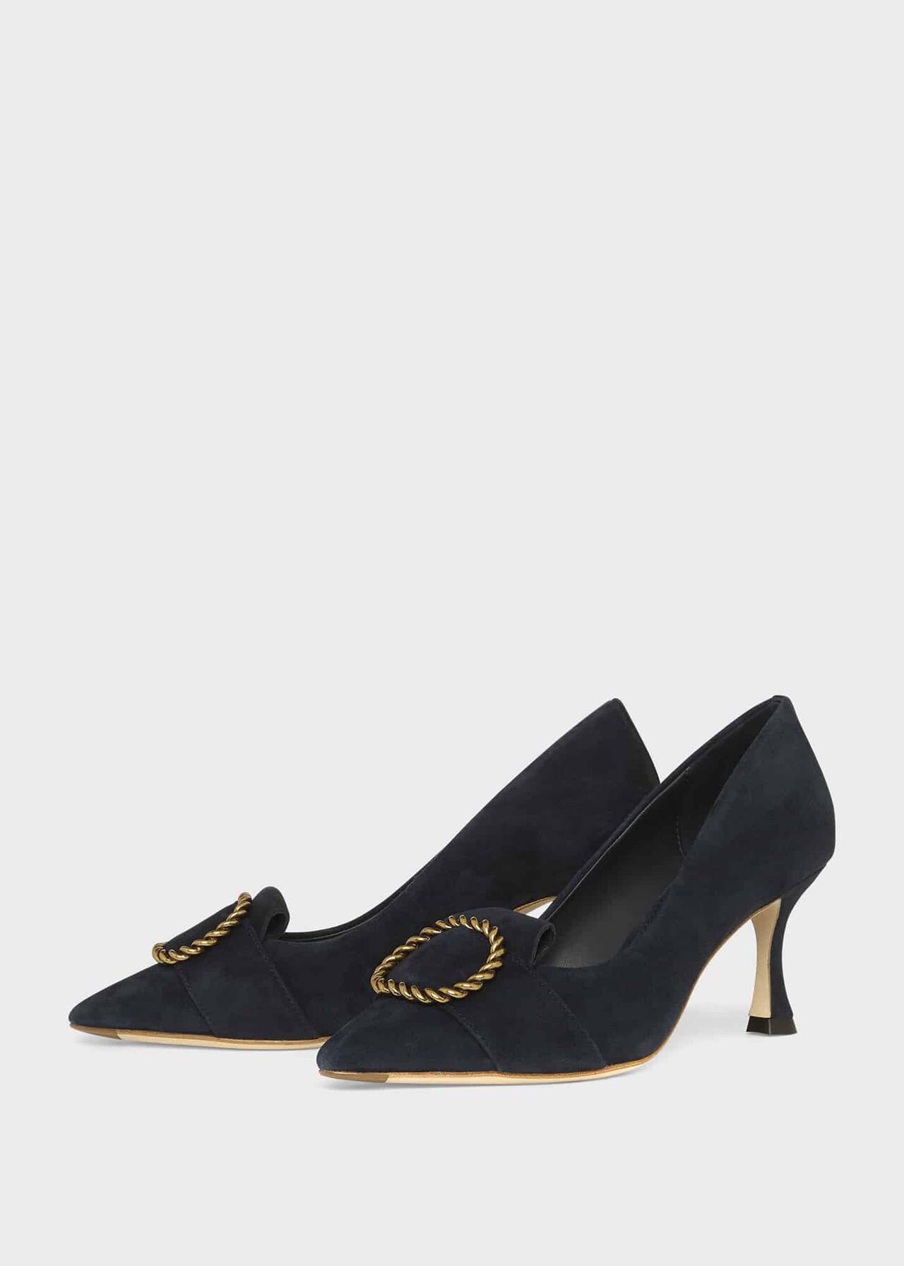 Eliza Suede Court Shoes, Navy, hi-res