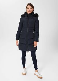 Tali Puffer Jacket With Hood, Navy, hi-res