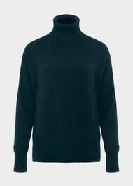 Delora Cashmere Roll Neck Sweater, Hawthorn Green, hi-res