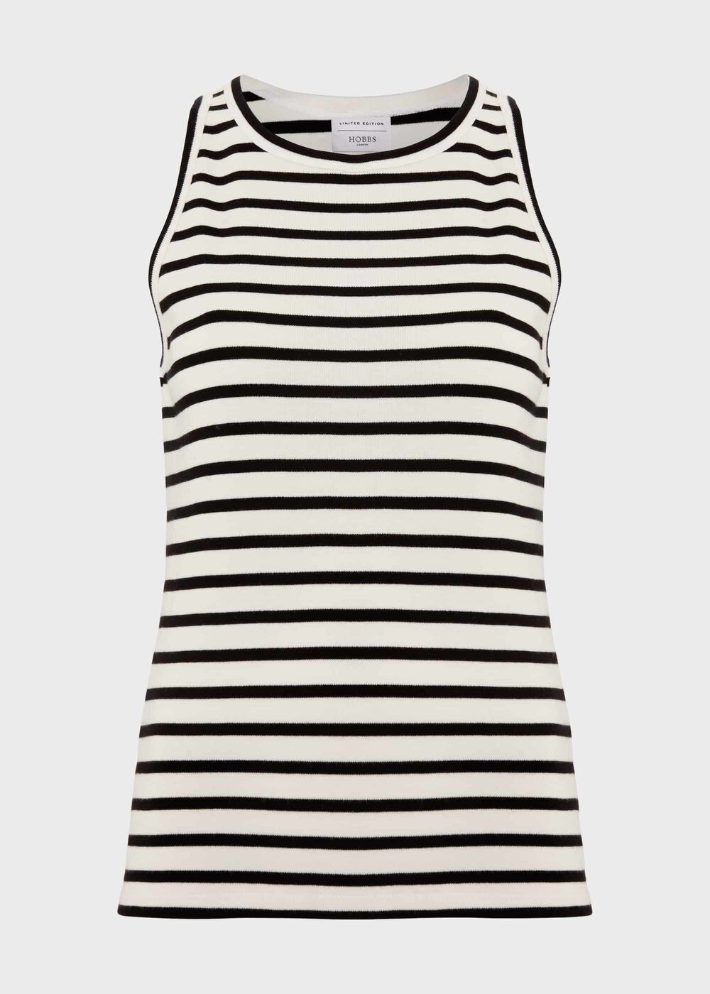 Cecil Cotton Striped Vest, Ivory Black, hi-res