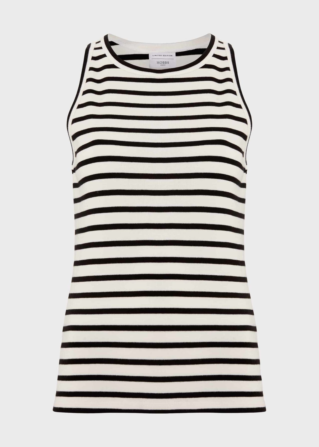 Cecil Cotton Striped Vest, Ivory Black, hi-res