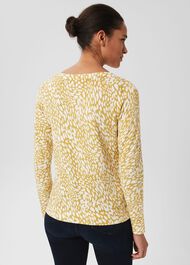 Pamela Cotton Printed Jumper, Olive Ivory, hi-res