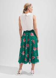 Carly Floral A Line Skirt, Green Multi, hi-res