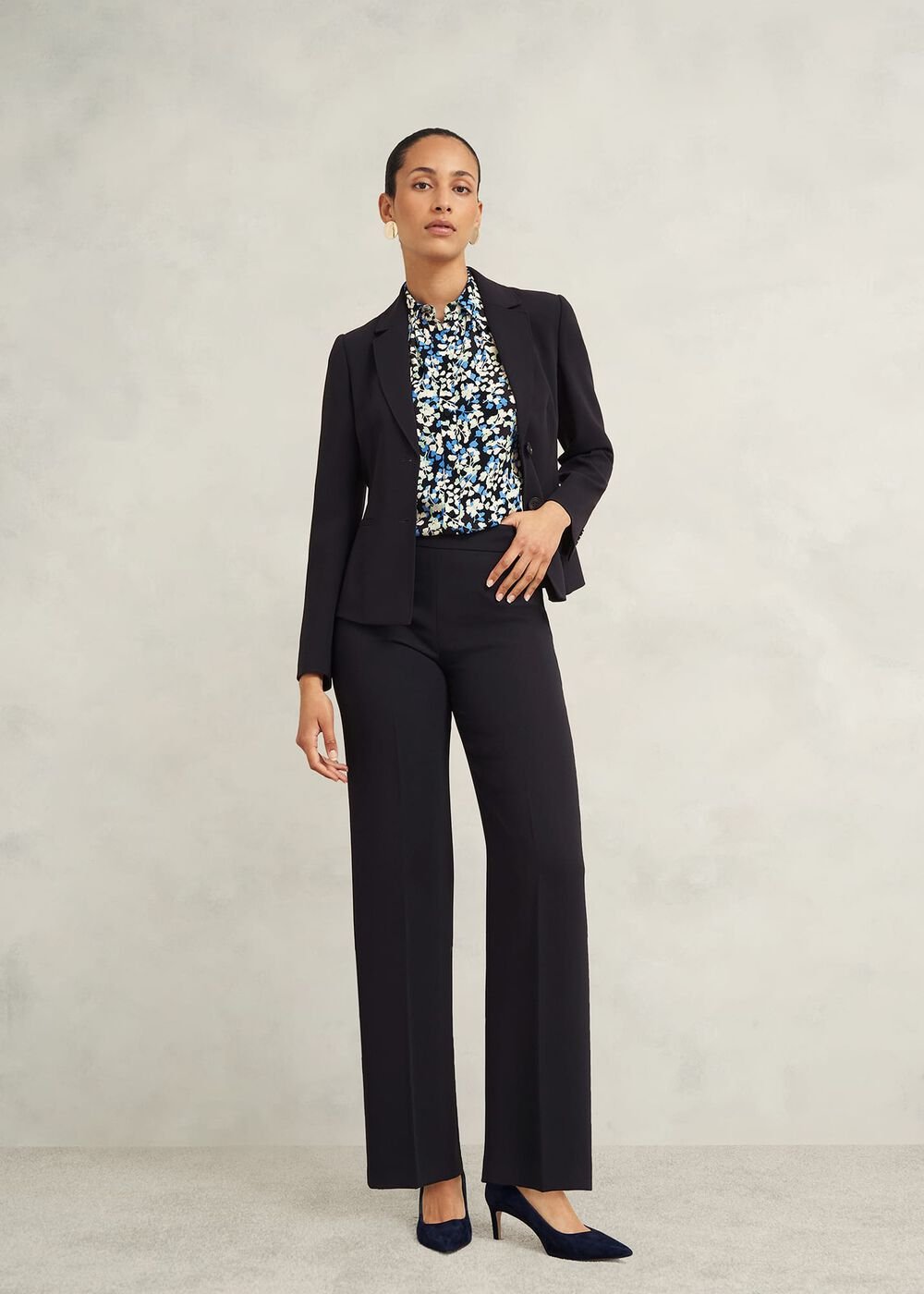 Petite Mel Wide Pants, Navy, hi-res
