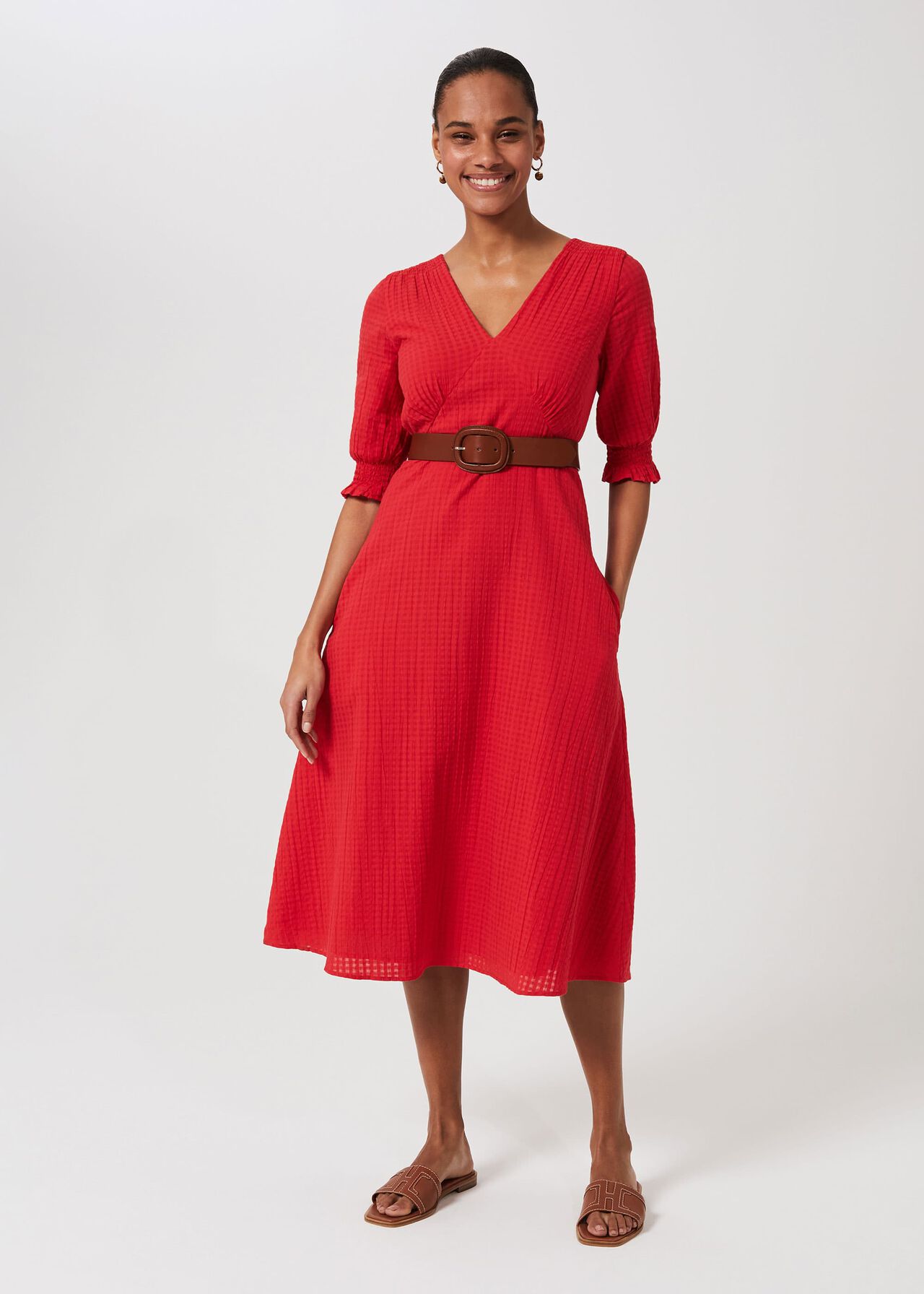 Tonicha Dress, Coral Red, hi-res