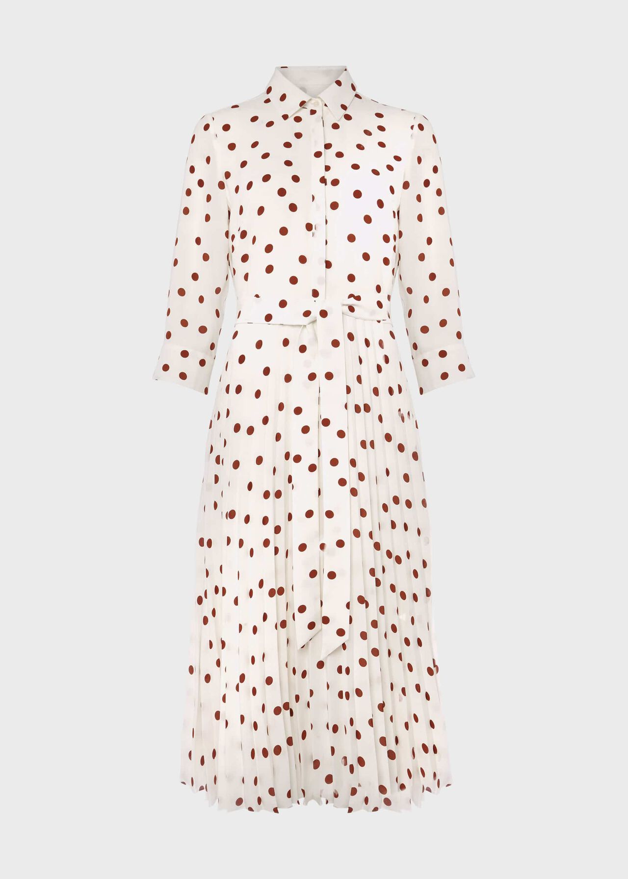 Leona Spot Midi Dress, Ivory Pecan, hi-res