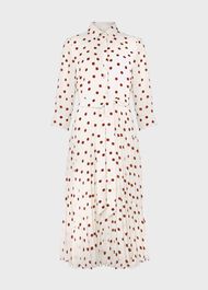 Leona Spot Midi Dress, Ivory Pecan, hi-res