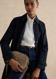 Petite Vivienne Shower Resistant Trench Coat, Navy, hi-res