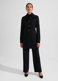 Elaine Tweed Coat With Wool, Black, hi-res