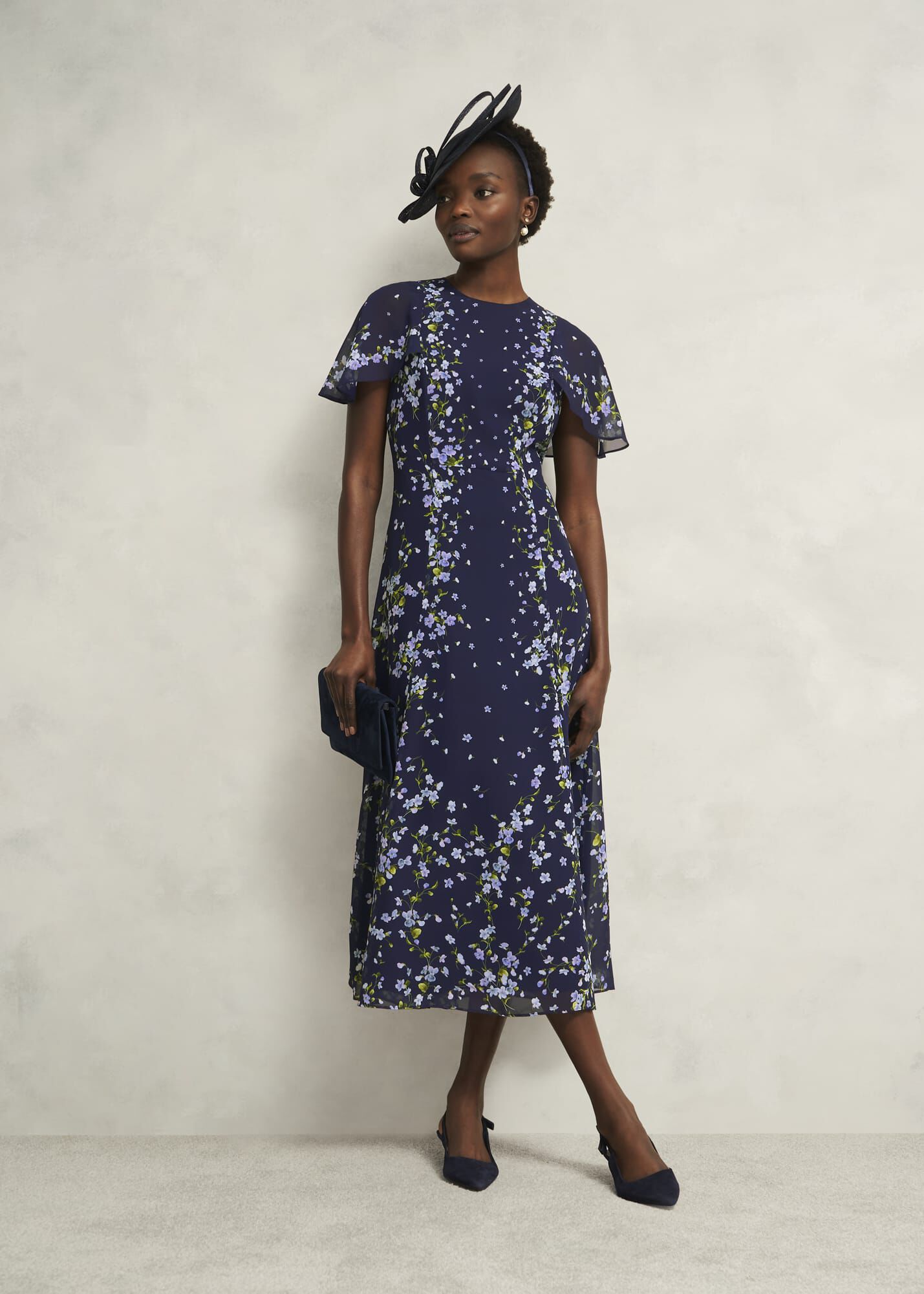 セール/完売前に【Hobbs London】ROSELLA 花柄 パーティードレス Rosella Cape Dress | Hobbs UK |