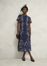 Rosella Cape Dress, Midnight Multi, hi-res