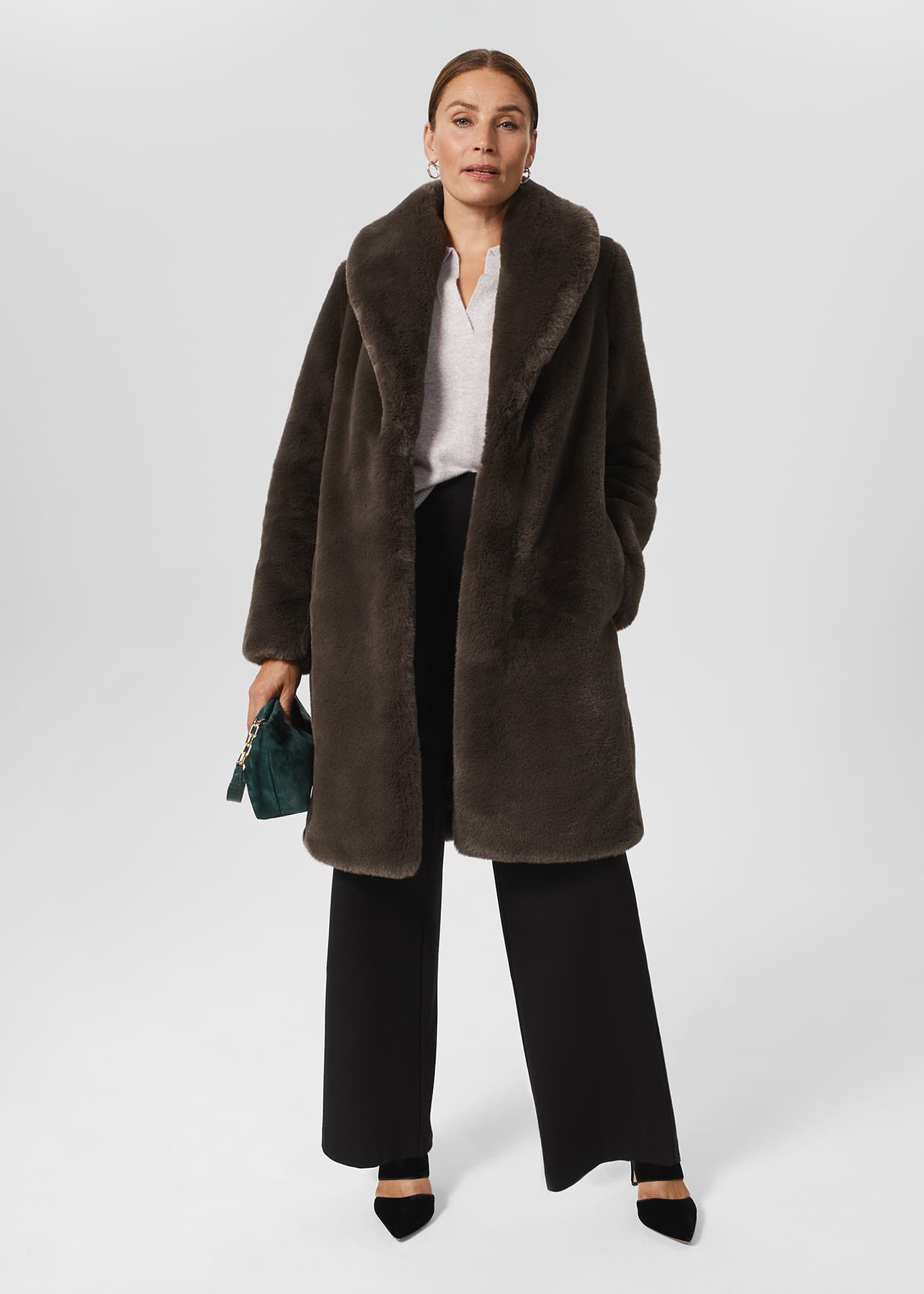Gabby Faux Fur Coat Hobbs UK