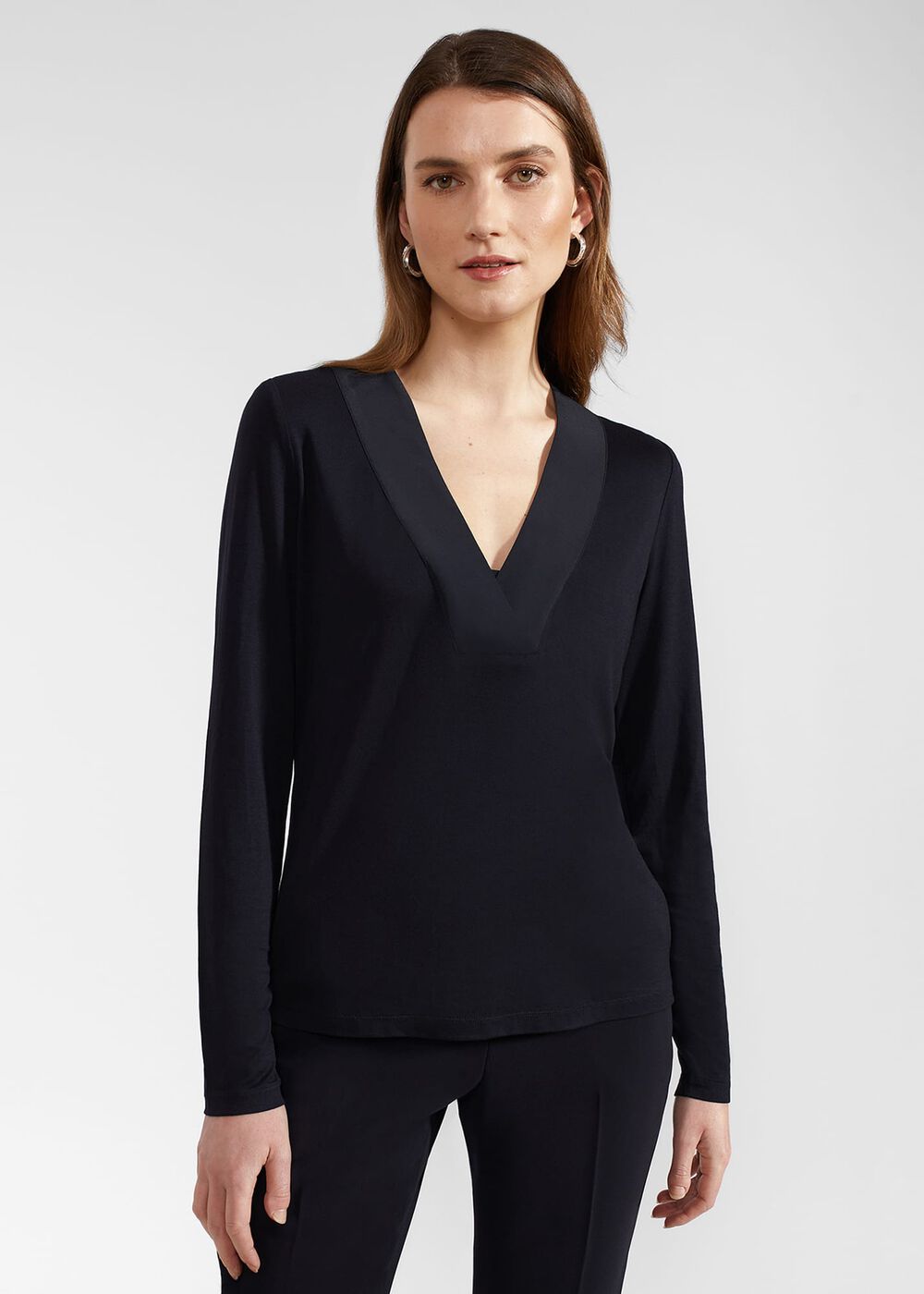 Jonie Long Sleeved Top, Hobbs Navy, hi-res