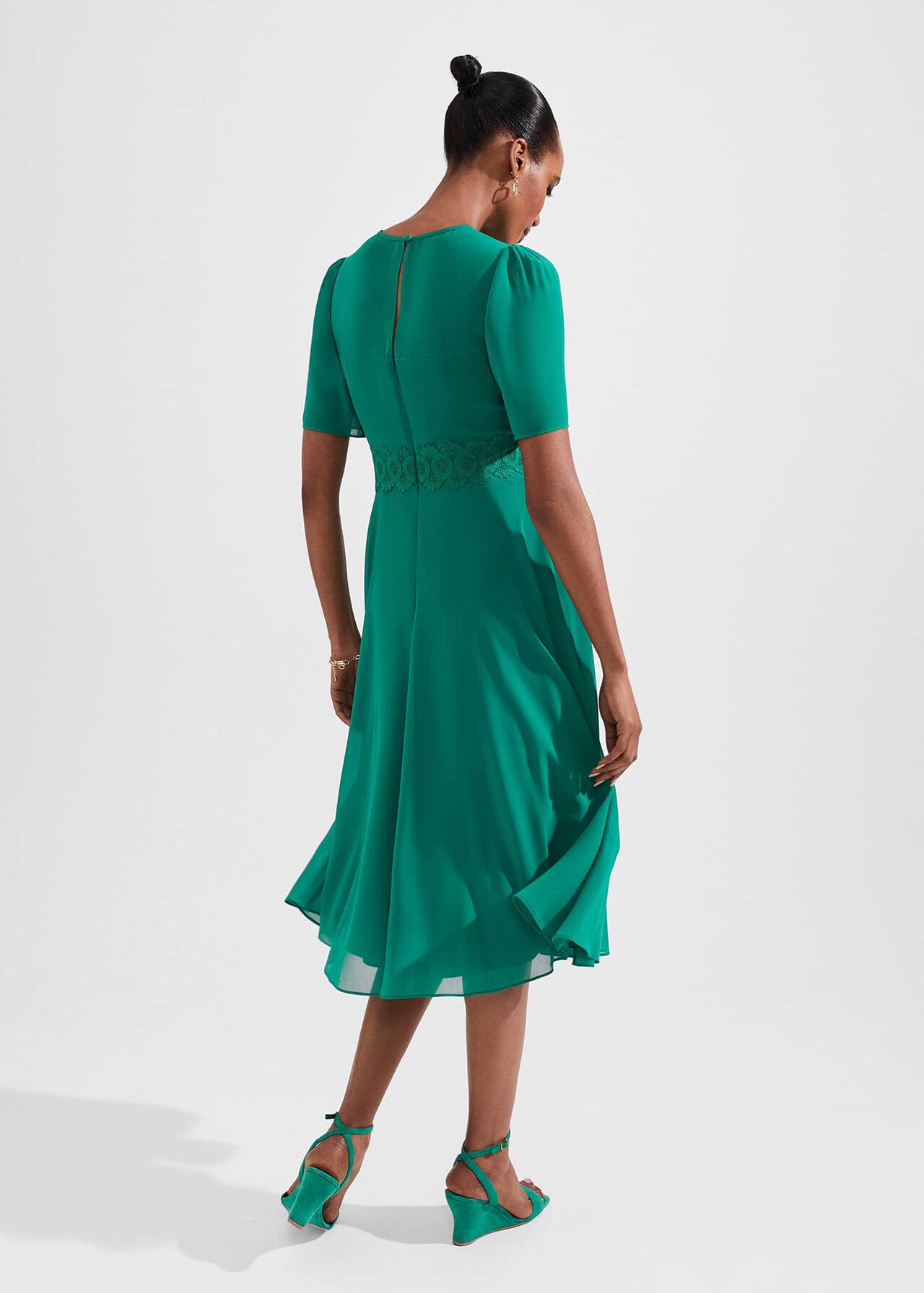 Cressida Fit And Flare Dress, Meadow Green, hi-res