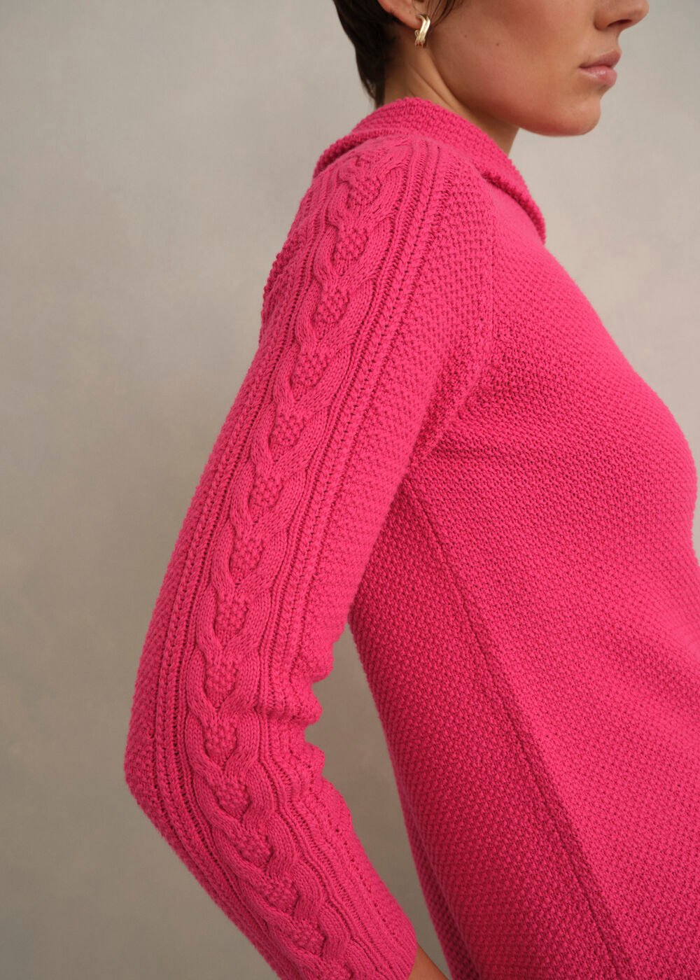 Camilla Cotton Jumper, Soft Berry Pink, hi-res