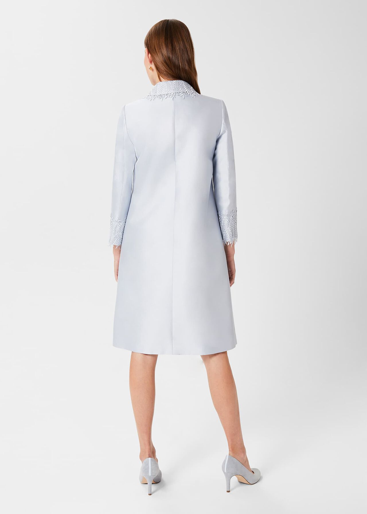 Adela Silk Blend Coat, Pale Blue, hi-res