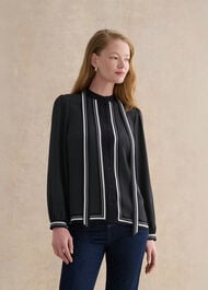 Valerie Blouse, Navy Ivory, hi-res