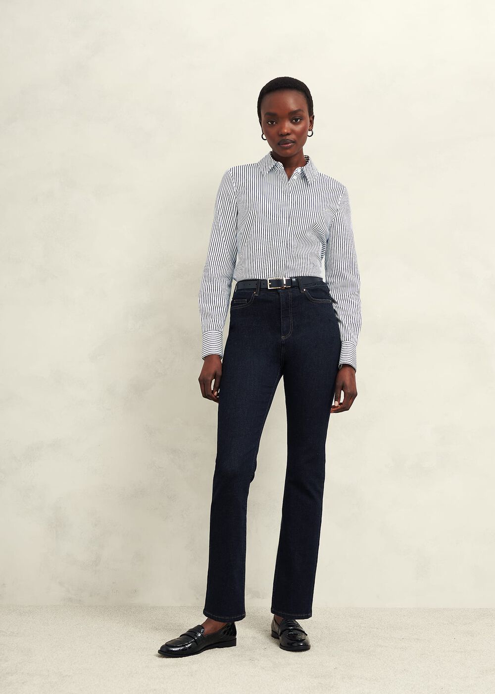 Victoria Cotton Blend Shirt, Blue White, hi-res