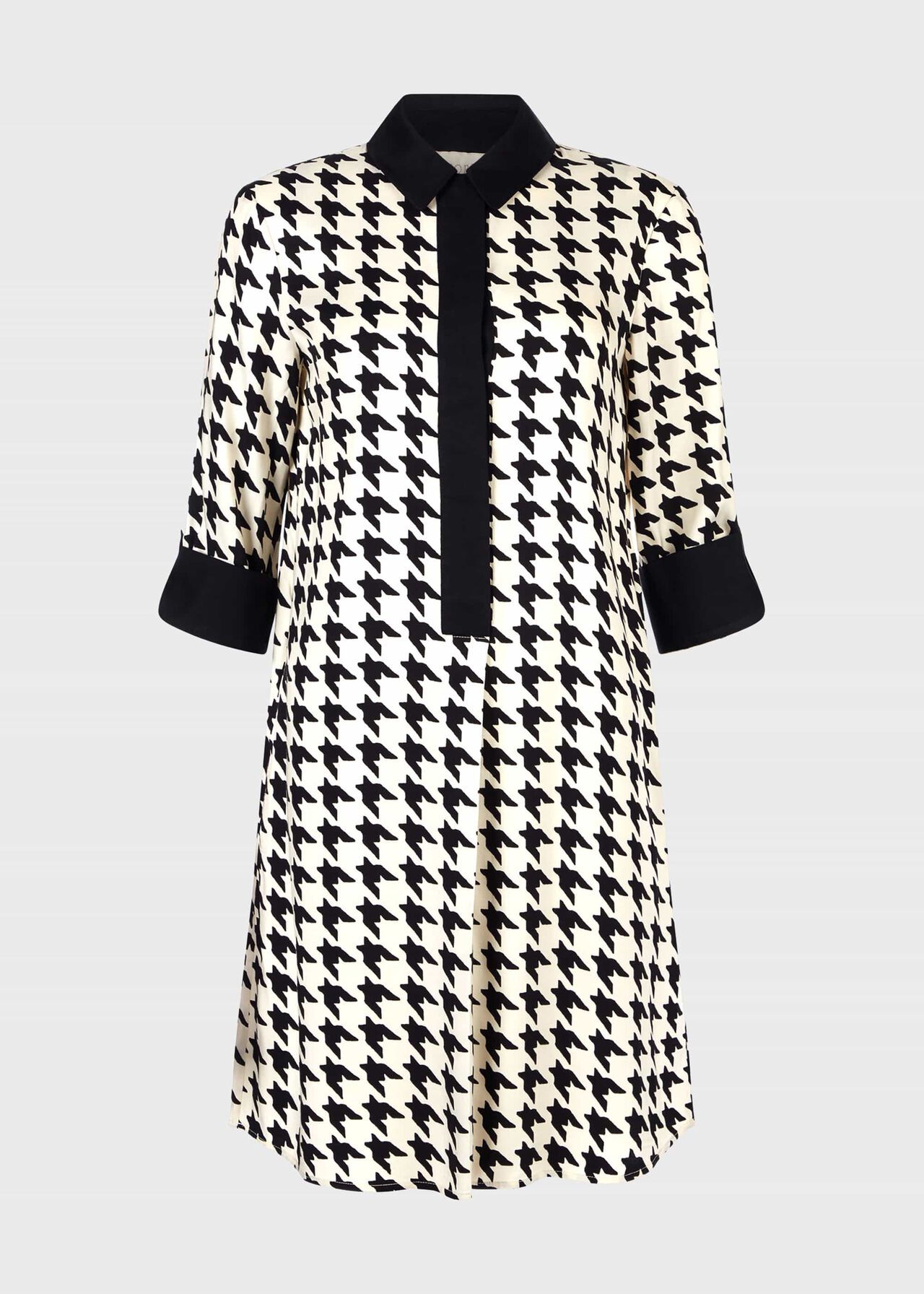 Marci Dogtooth Collar Tunic, Buttercream Blk, hi-res