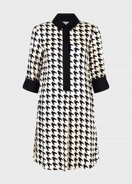 Marci Dogtooth Collar Tunic, Buttercream Blk, hi-res