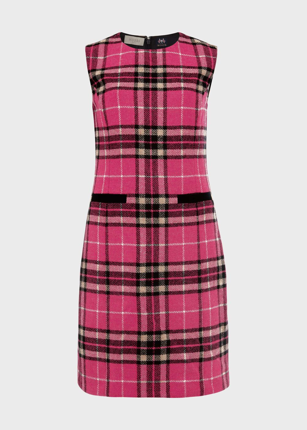 Margot Wool Check Shift Dress, Pink Navy, hi-res