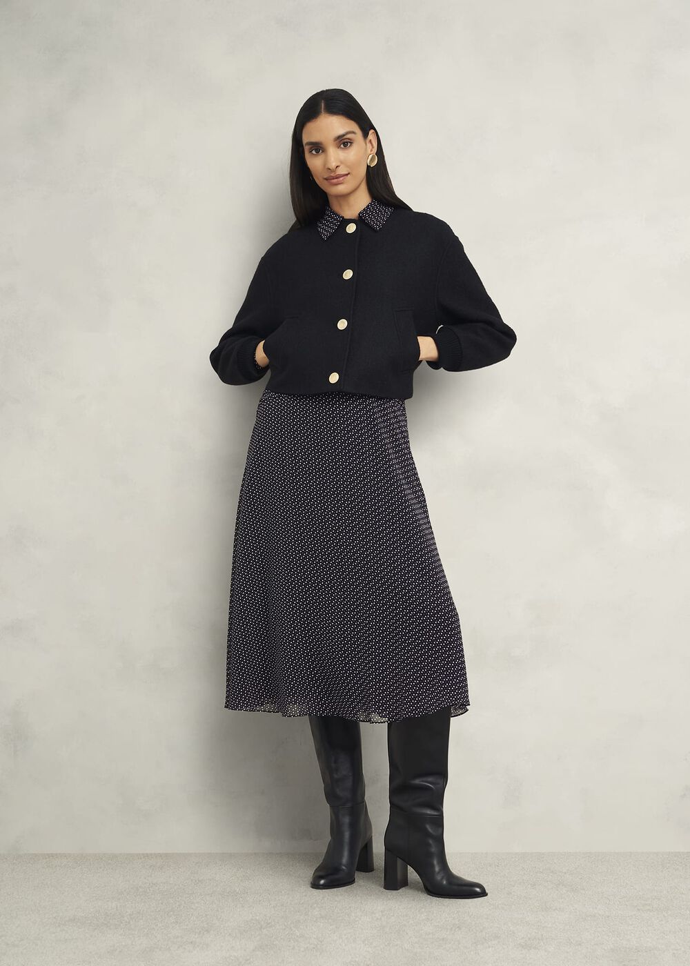 Longstock Dress, Black Ivory, hi-res