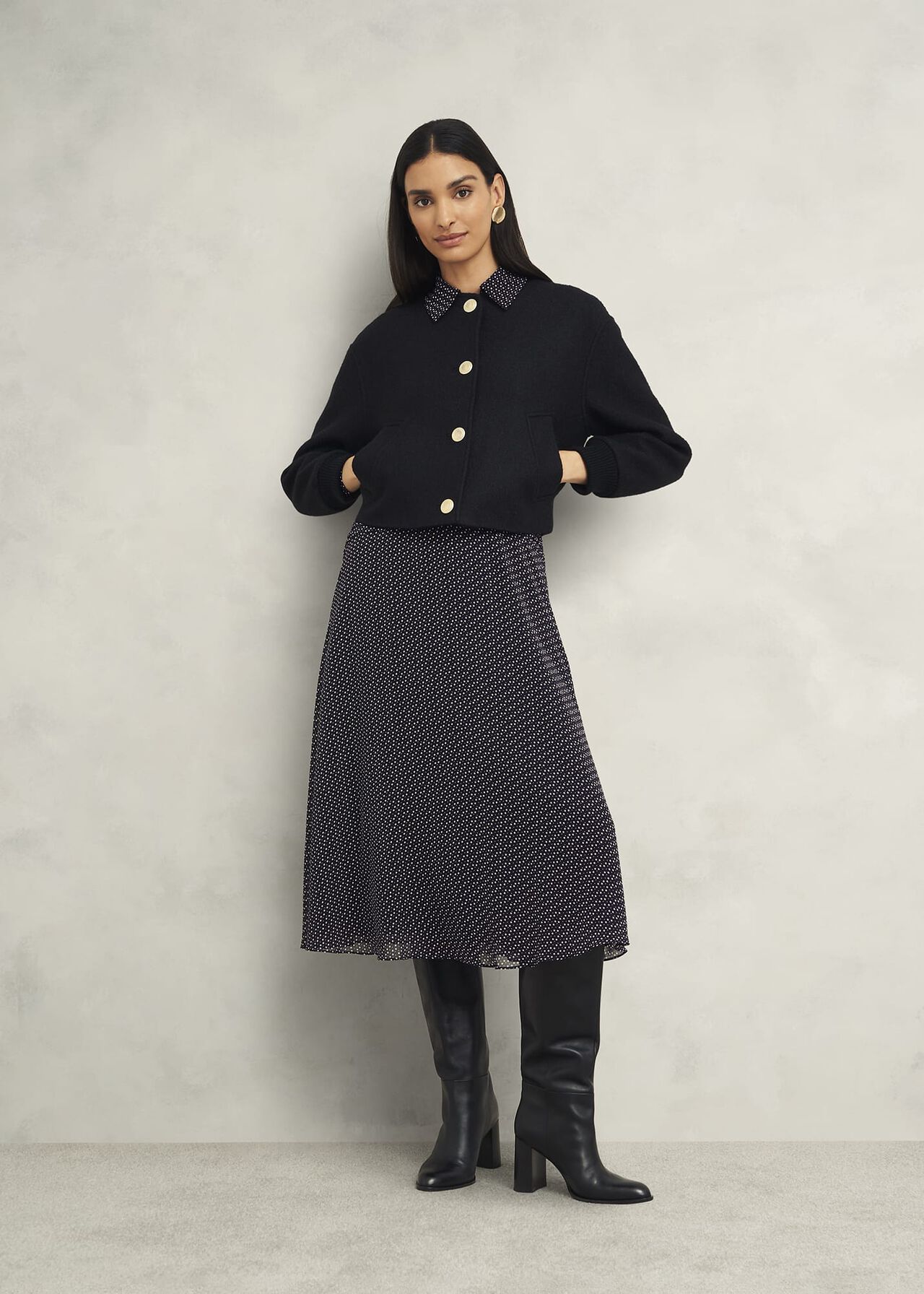 Longstock Dress, Black Ivory, hi-res