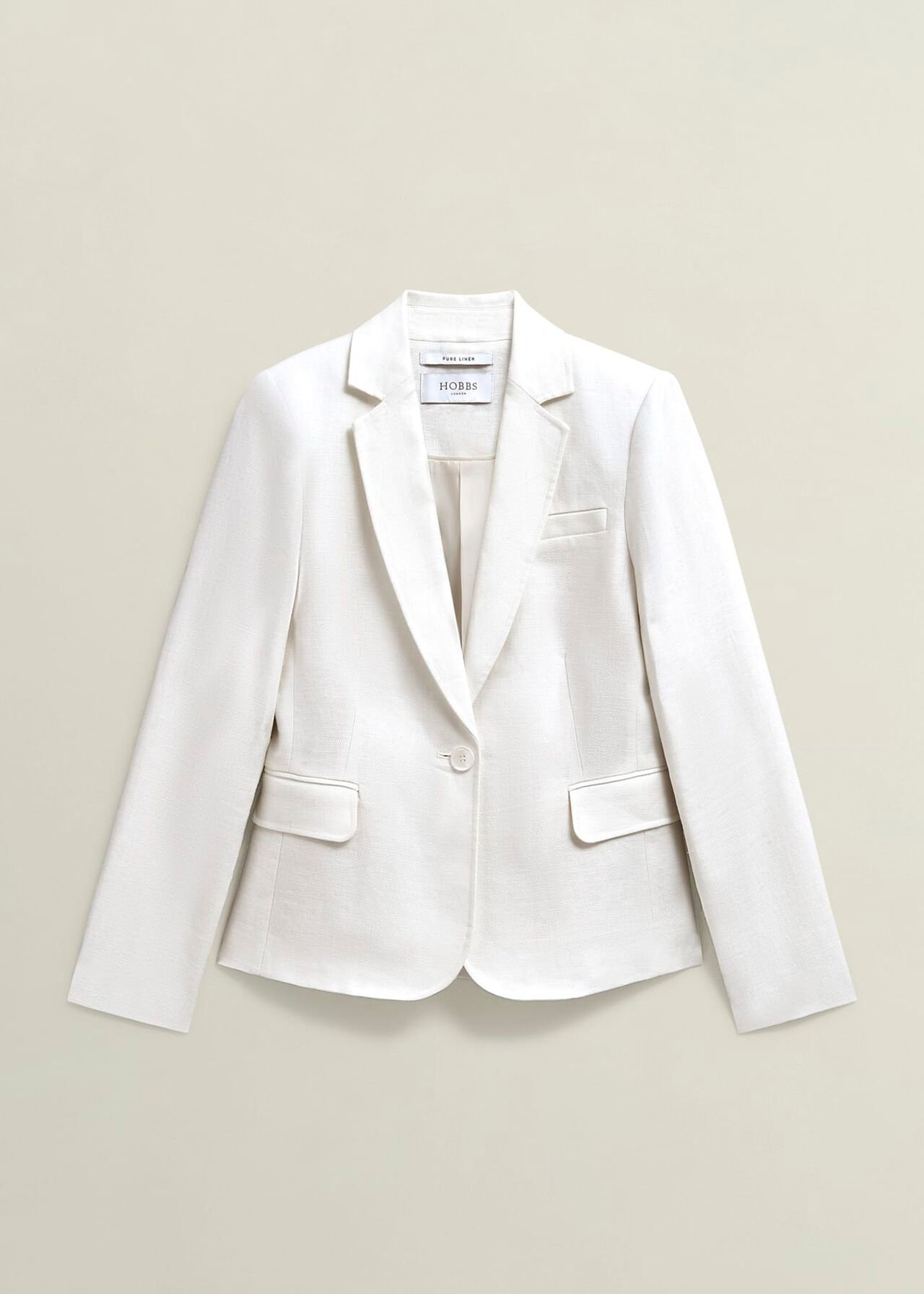 Blake Linen Jacket, Ivory, hi-res