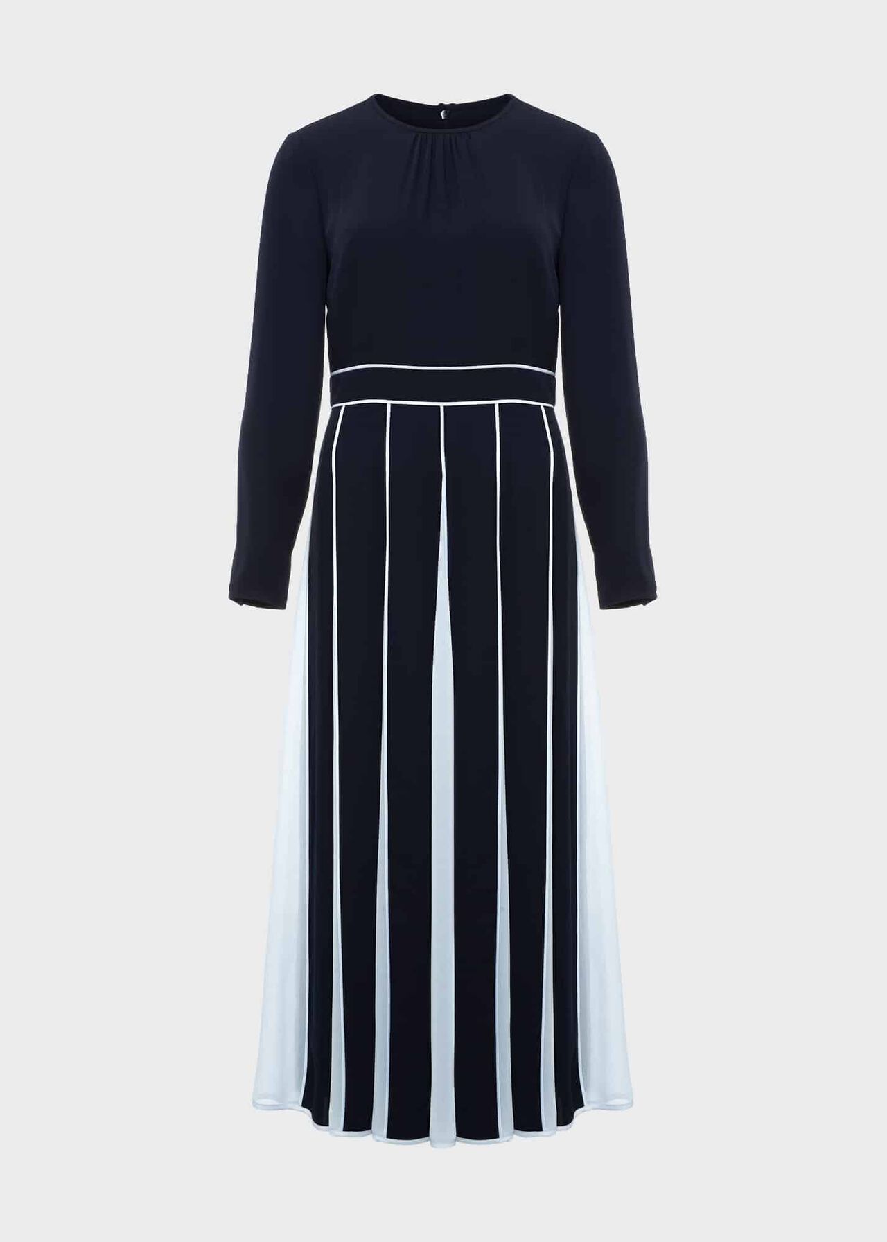 Petite Cecilia Fit And Flare Dress, Navy Pale Blue, hi-res