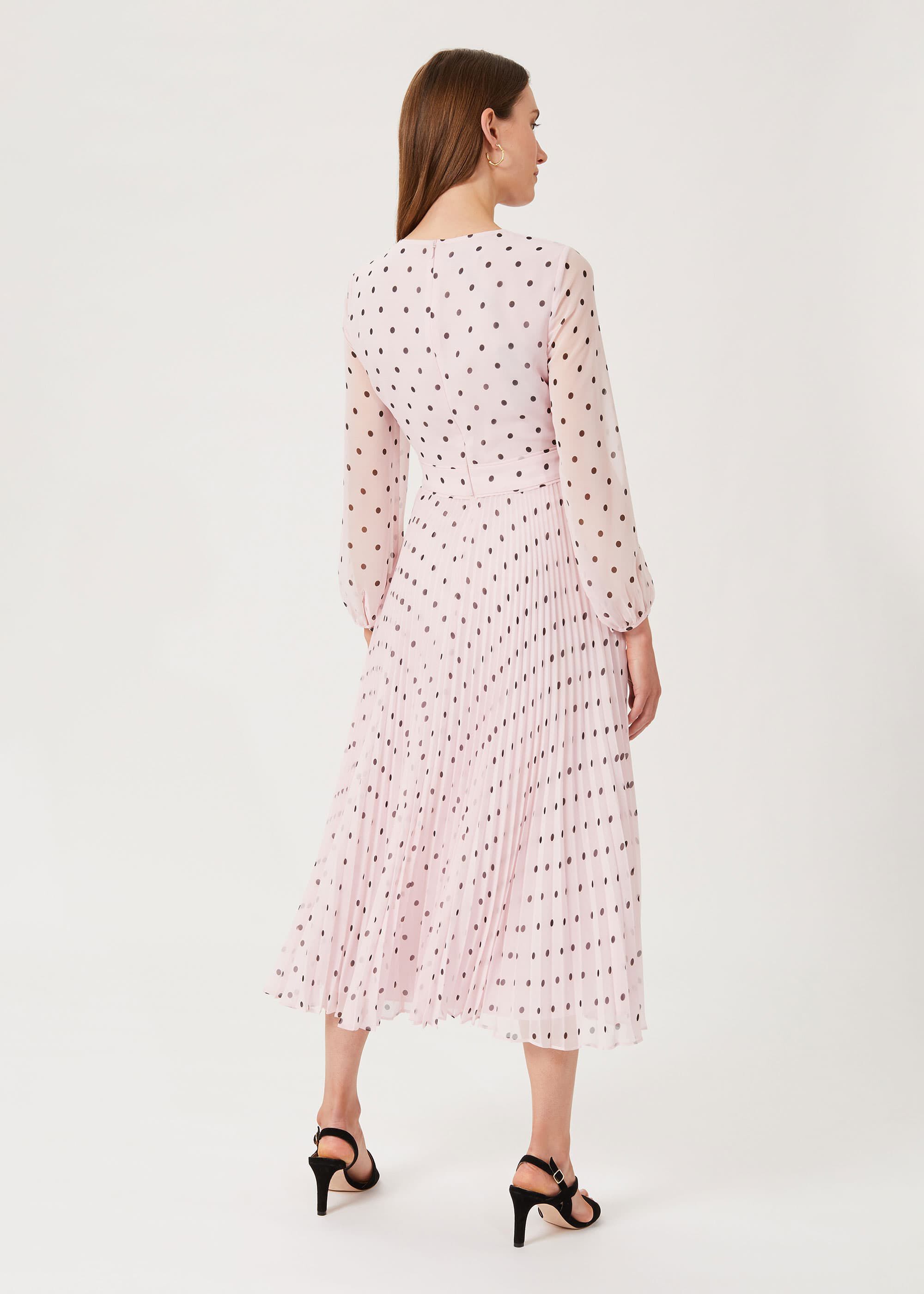 Selena Spot Pleated Dress