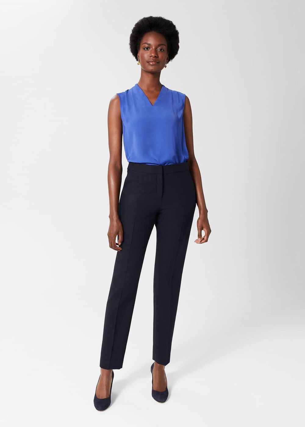 Gael Wool Blend Trousers, Navy, hi-res