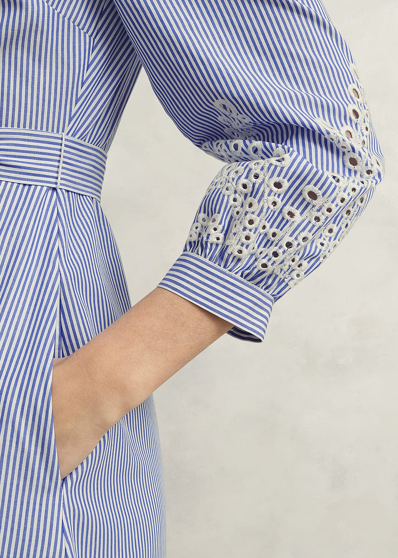 Juliette Cotton Dress, Blue Ivory, hi-res
