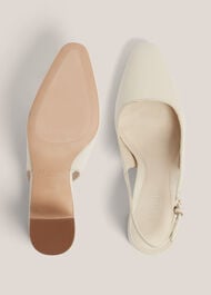 Lily Leather Slingback, Warm Ivory, hi-res