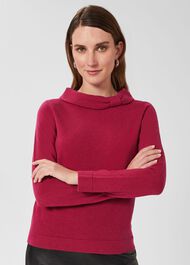 Laurie Wool Cashmere Jumper, Rich Berry Red, hi-res
