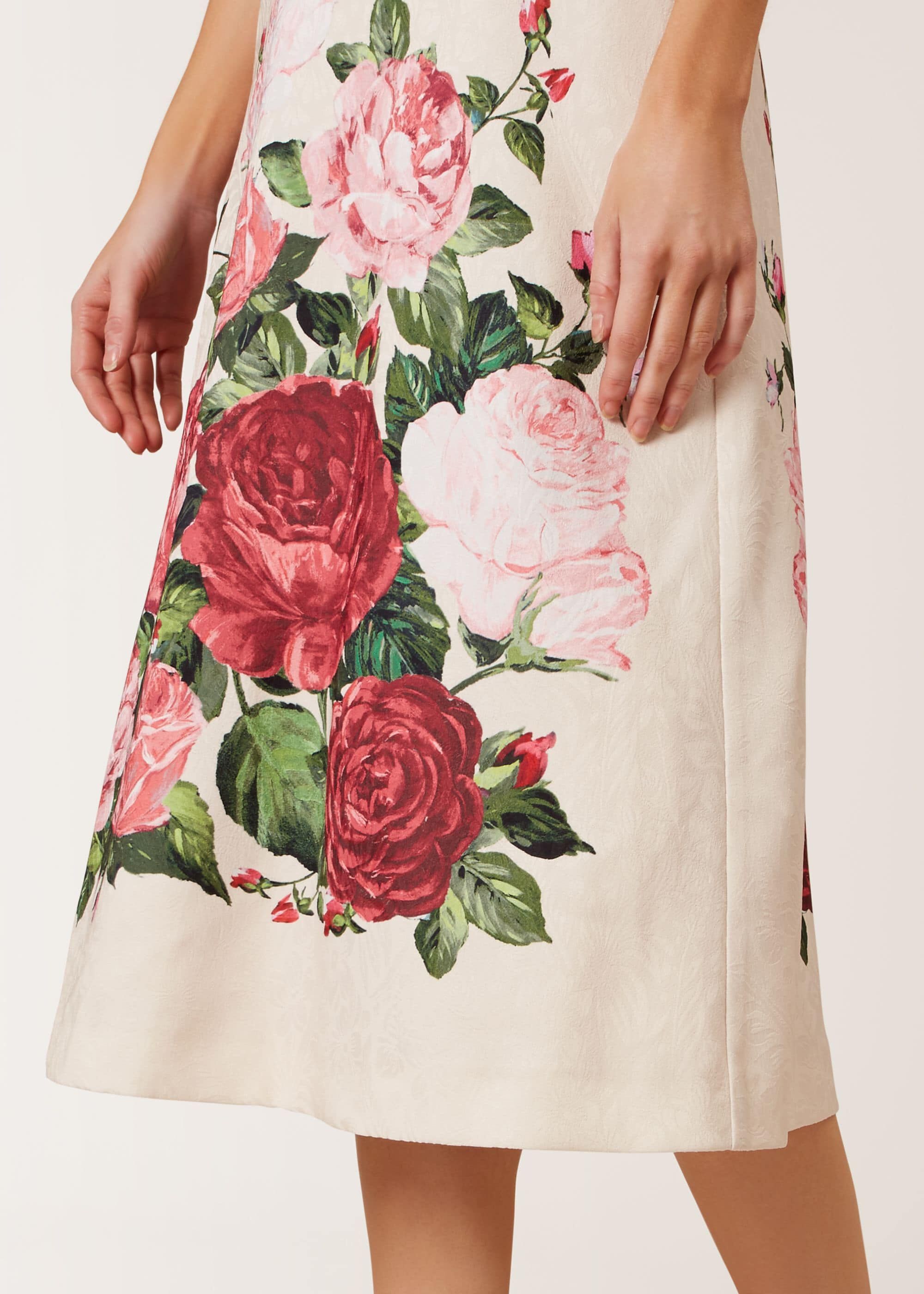 hobbs multi painted rose dress