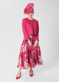 Petite Carly Floral Midi Dress, Pink Multi, hi-res