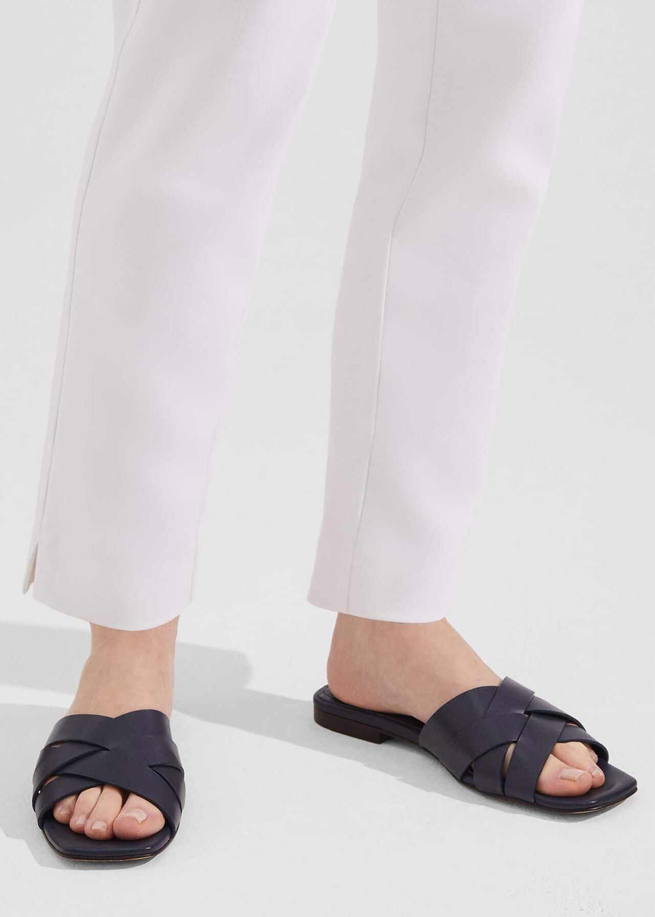 Annie Flat Sandal, Navy, hi-res