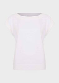 Alycia Cotton Slub T-Shirt, White, hi-res