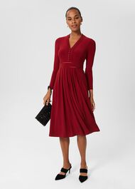 Leslie Fit And Flare Dress, Deep Red, hi-res